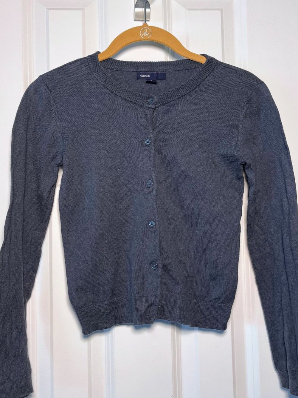 GapKids Girls Gray Knit Button Front Cardigan Sweater Medium 8 School Layering